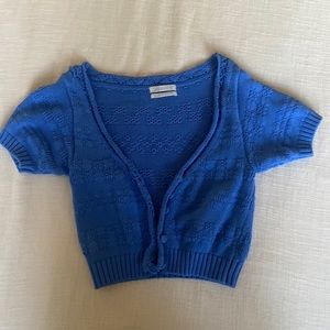 Knit cropped button up